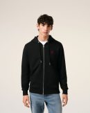 Hoodie Noir Zippé Ami de Coeur En Coton