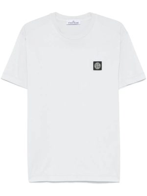 Compass-patch cotton T-shirt