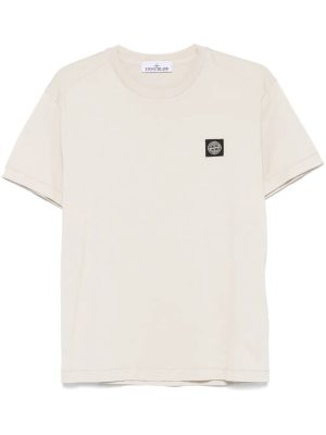 Compass-patch cotton T-shirt
