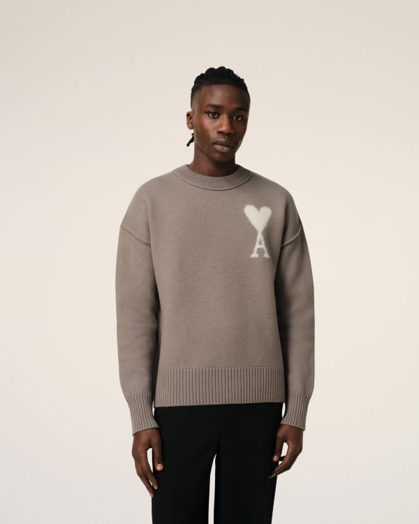 Pull Taupe Ami de Coeur En Laine – Image 2
