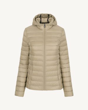 Doudoune légère à capuche Beige Cloe