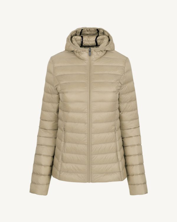 Doudoune légère à capuche Beige Cloe