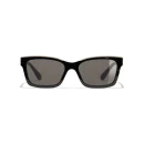 Channel Square Sunglasses – Noir et beige. Verres : marron
