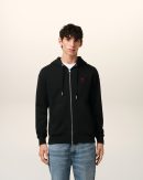 Hoodie Noir Zippé Ami de Coeur En Coton