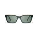 Channel Square Sunglasses – Kaki et vert. Verres : verts