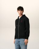 Hoodie Noir Zippé Ami de Coeur En Coton