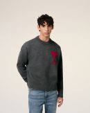 Pull Gris Ami de Coeur En Laine