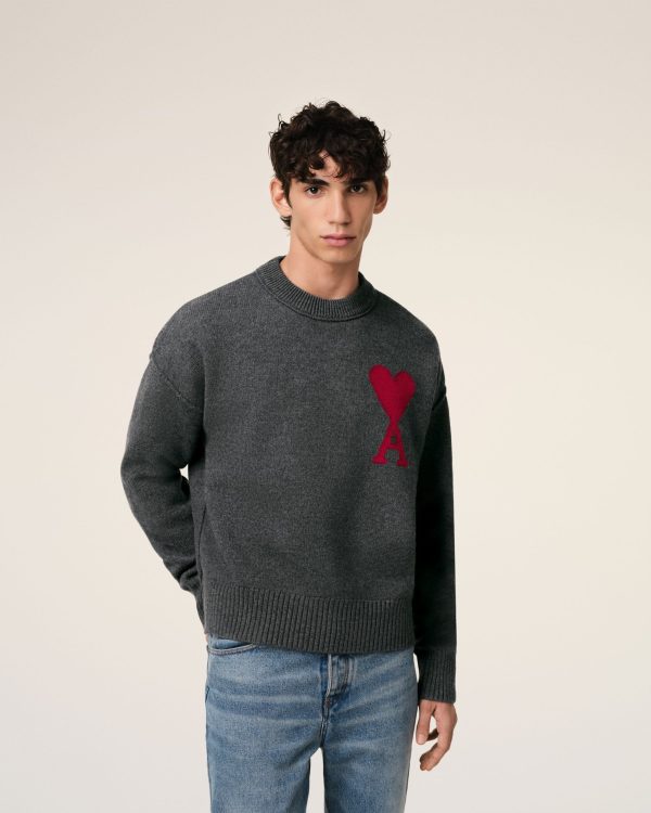 Pull Gris Ami de Coeur En Laine – Image 2
