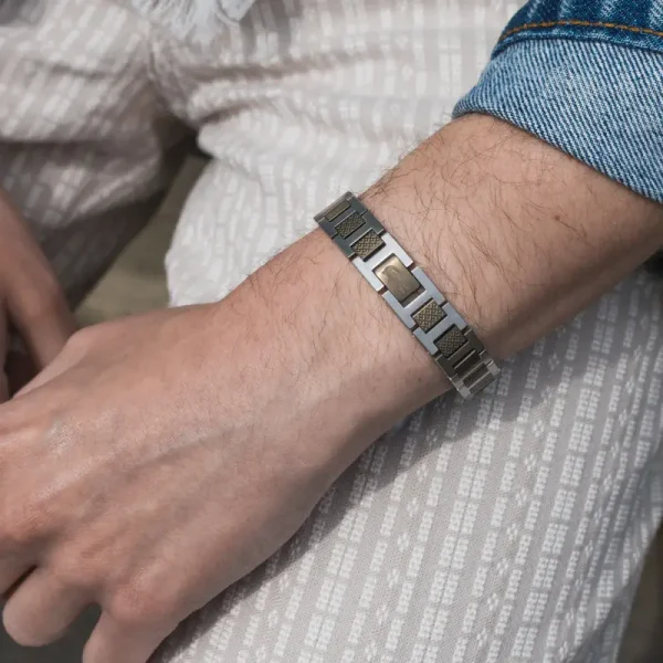 Bracelet Metropole « L » en Acier Bronze & Gris – 2040419, Longueur ajustable de 13 cm à 19 cm  Bronze – Image 3
