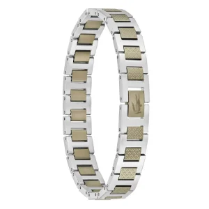 Bracelet Metropole « L » en Acier Bronze & Gris – 2040419, Longueur ajustable de 13 cm à 19 cm  Bronze