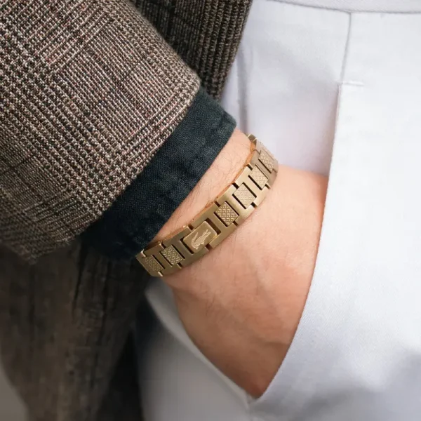 Bracelet Metropole « L » en Acier Doré – 2040120, Longueur ajustable de 13 cm à 19 cm Jaune – Image 2