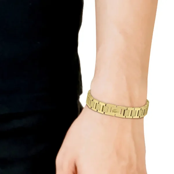 Bracelet Metropole « L » en Acier Doré – 2040120, Longueur ajustable de 13 cm à 19 cm Jaune – Image 3