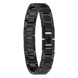 Bracelet Metropole « L » en Acier noir, Longueur ajustable de 13 cm à 19 cm – 2040119 Noir