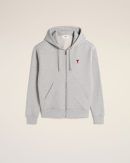 Hoodie Gris Zippé Ami de Coeur En Coton