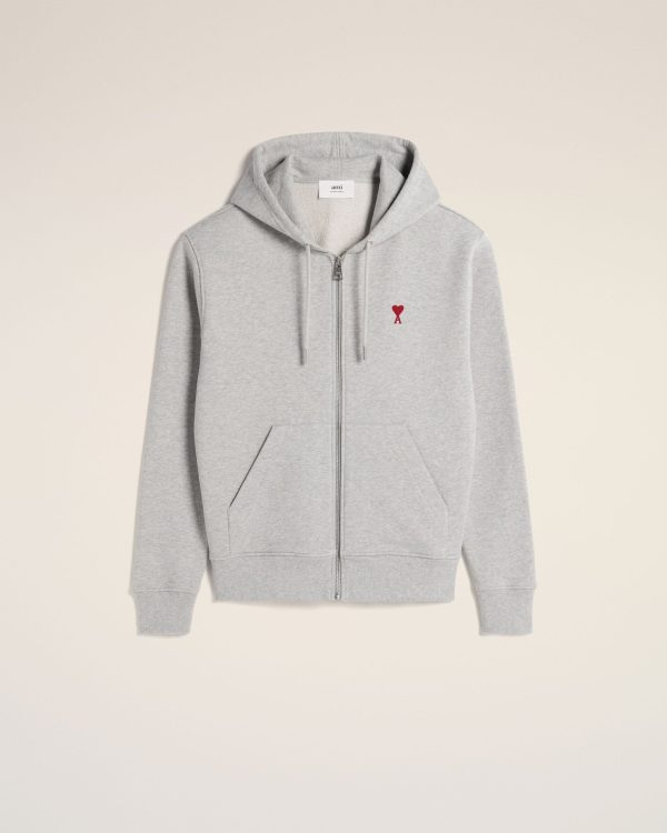 Hoodie Gris Zippé Ami de Coeur En Coton