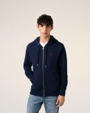 Hoodie Bleu Marine Zippé Ami de Coeur En Coton