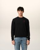 Pull Col Rond Ami de Coeur En Laine