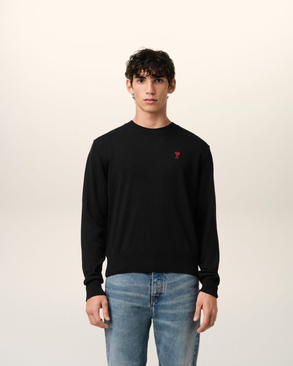 Pull Col Rond Ami de Coeur En Laine – Image 2