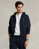 Sweat à capuche en maille double – Marine Aviateur