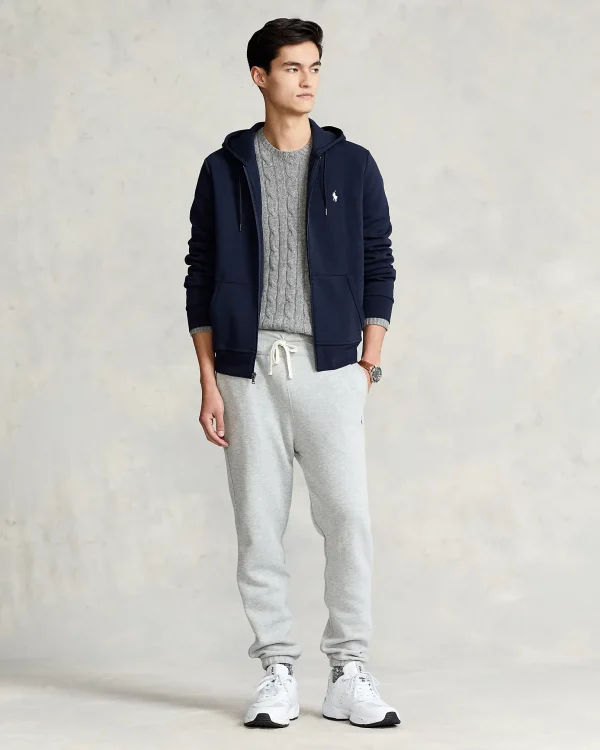 Sweat à capuche en maille double – Marine Aviateur – Image 3