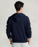 Sweat à capuche en maille double – Marine Aviateur