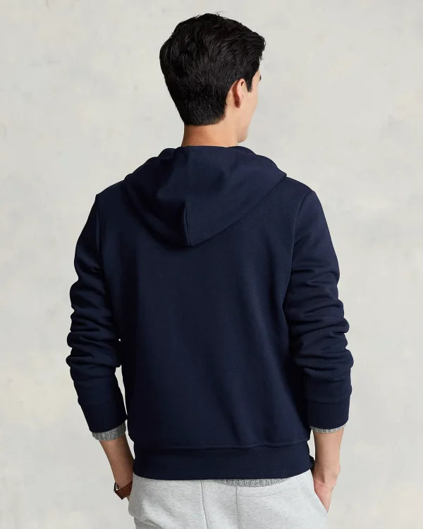 Sweat à capuche en maille double – Marine Aviateur – Image 4