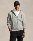 Sweat à capuche en maille double – Chiné sport clair