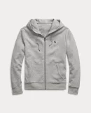Sweat à capuche en maille double – Chiné sport clair