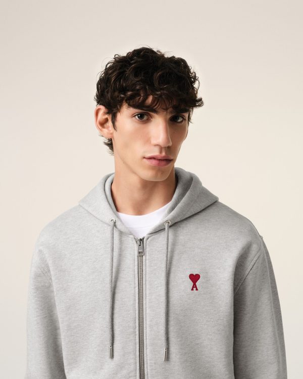 Hoodie Gris Zippé Ami de Coeur En Coton – Image 6