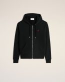 Hoodie Noir Zippé Ami de Coeur En Coton