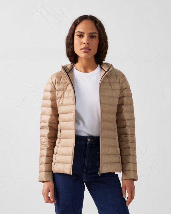 Doudoune légère à capuche Beige Cloe – Image 2