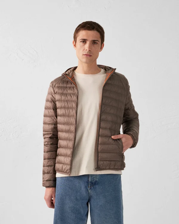 Doudoune légère à capuche Taupe Nico – Image 2