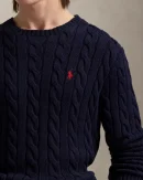 Pull en coton torsadé  – Marine chasseur