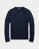 Pull en coton torsadé  – Marine chasseur