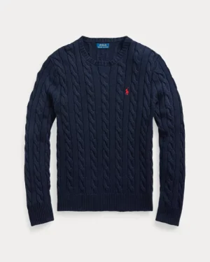 Pull en coton torsadé  – Marine chasseur