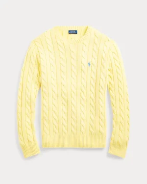 Pull en coton torsadé – Jaune d’automne