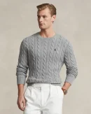 Pull en coton torsadé – Gris faon chiné