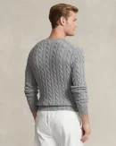 Pull en coton torsadé – Gris faon chiné