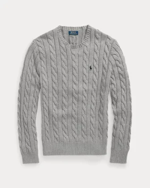 Pull en coton torsadé – Gris faon chiné