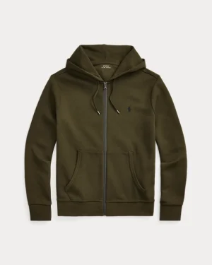 Sweat à capuche en maille double – Olive Compagnie
