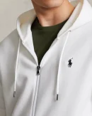 Sweat à capuche en maille double – Blanc