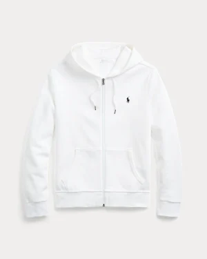 Sweat à capuche en maille double – Blanc