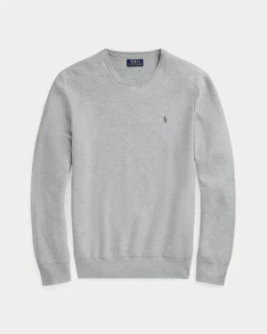 Pull à col rond en coton piqué – Chiné Andover