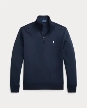 Pull quart de zip en maille double – Marine Aviateur