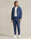 Sweat à capuche en maille double – Bleu Derby Chiné