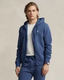 Sweat à capuche en maille double – Bleu Derby Chiné