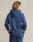 Sweat à capuche en maille double – Bleu Derby Chiné