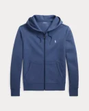 Sweat à capuche en maille double – Bleu Derby Chiné