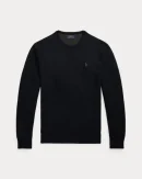 Pull à col rond en coton piqué – Noir Polo/Ton sur ton