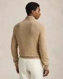 Pull demi-zippé en coton – Mélange camel
